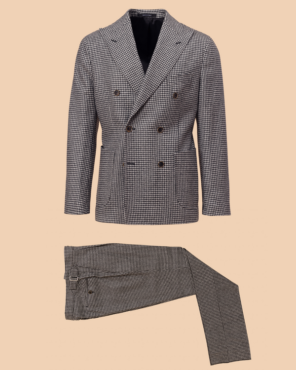 Cashmere Houndstooth Double Breasted Suit