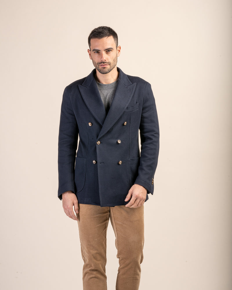 Double Breast Navy Thick Cotton Jacket