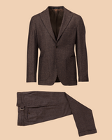 Houndstooth Cashmere Two Button Suit Tan
