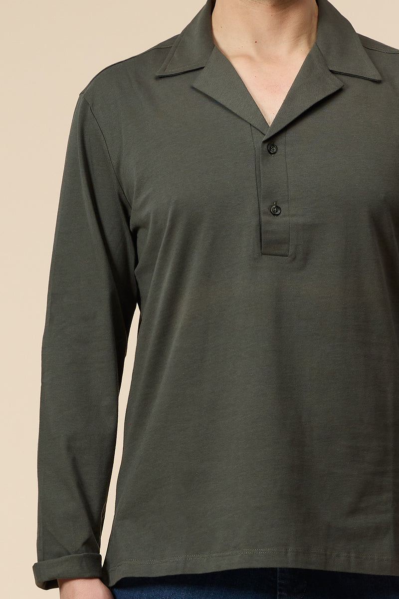 Sartorial Long Sleeve Polo Forest Green
