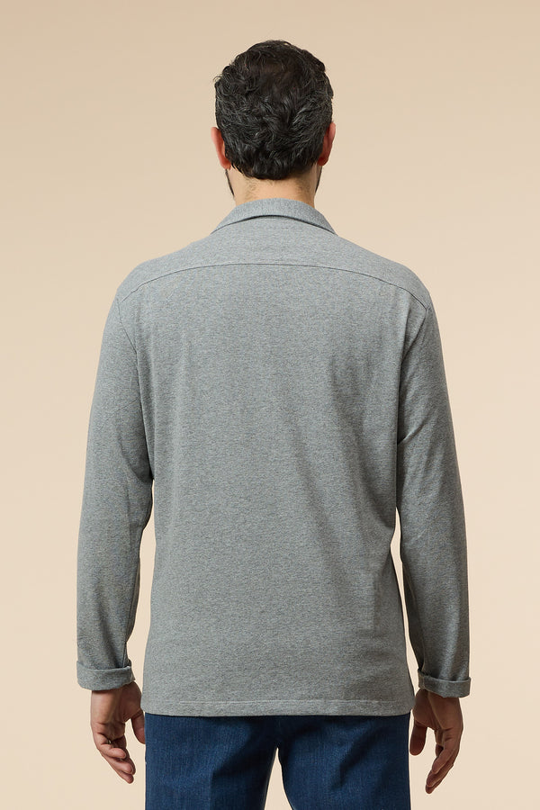 Sartorial Long Sleeve Polo Grey