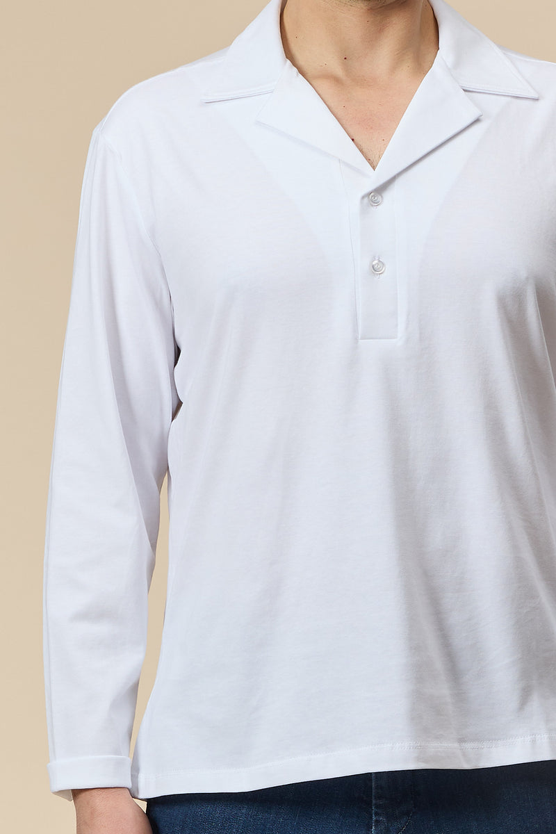 Sartorial Long Sleeve Polo White