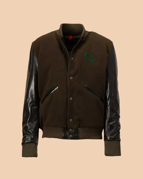 College Varsity Jacket Dark Green